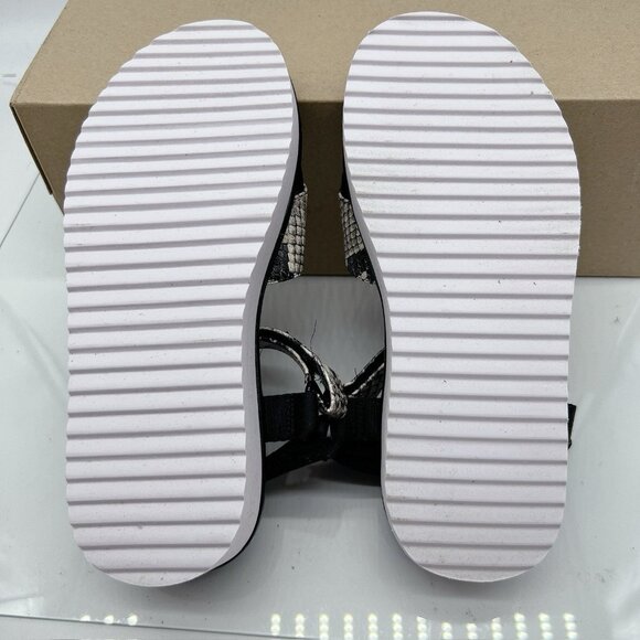 Kate Spade Dotty Platform Embossed Snakeskin Print Sandals Black White 36.5 US 6 - Picture 9 of 12